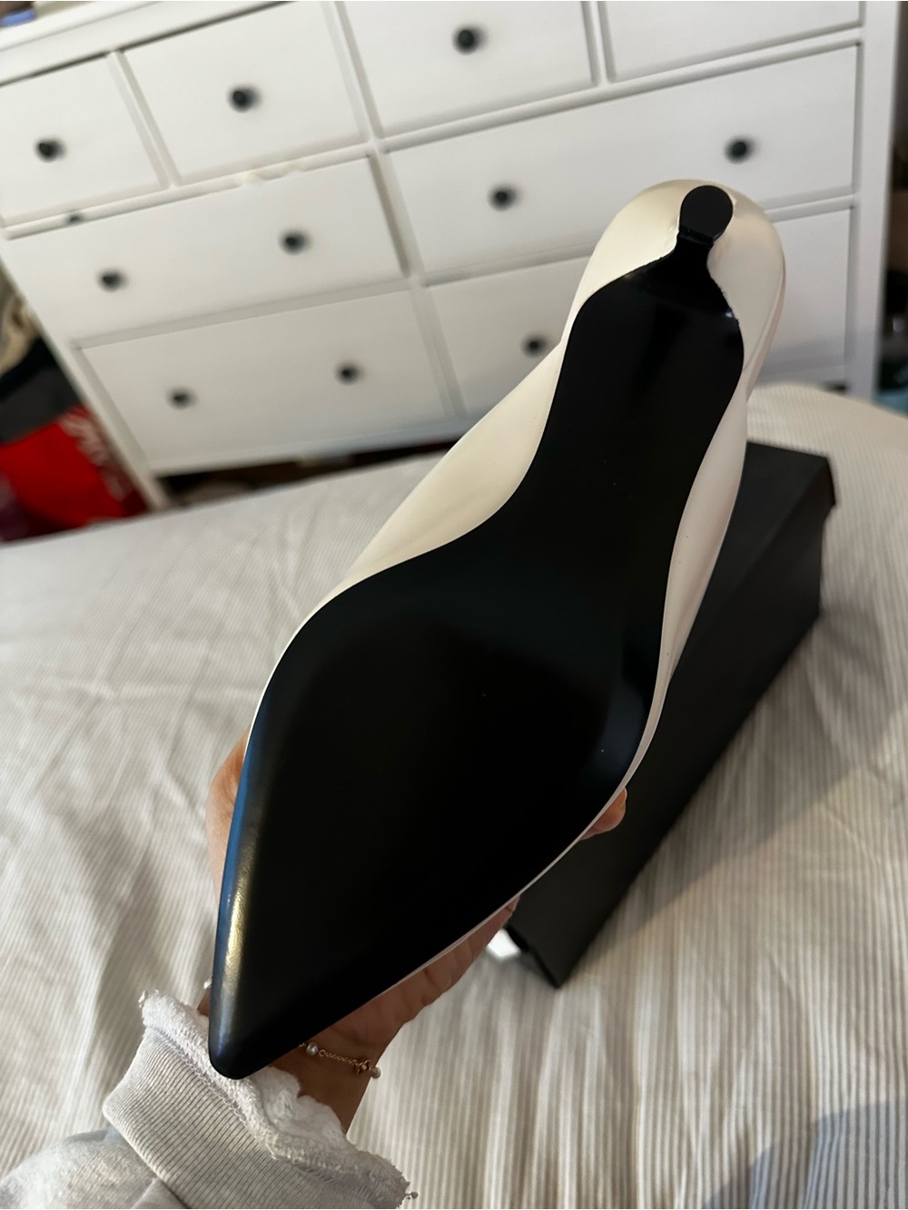 Coach Pointed Bow Slip-On Mule in Ivory - Picture 2 of 5